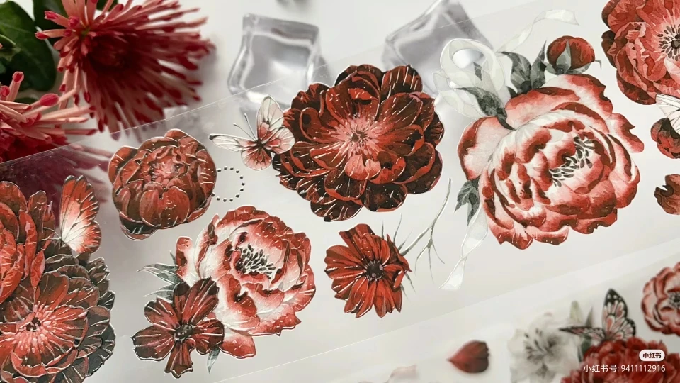 

1 Loop Jiangli Red Flower Cyrstal PET Tape