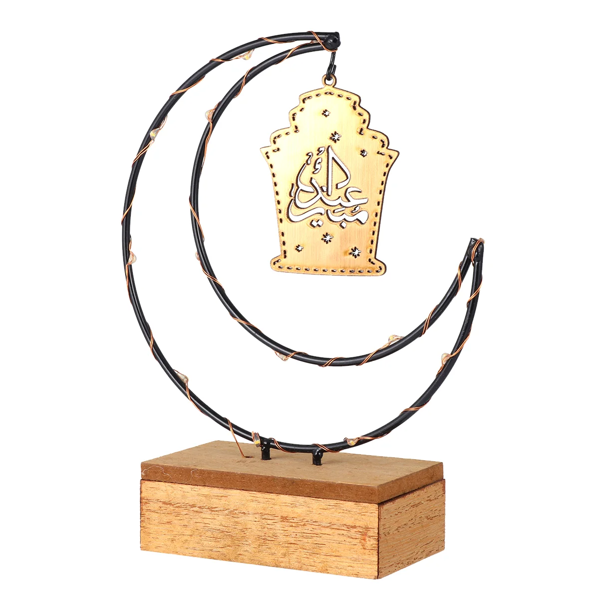 

Шикарная мусульманская прикроватная лампа Eid Moon, декоративное освещение, деревянные поделки, настольная лампа, украшение для гостиной, спал...