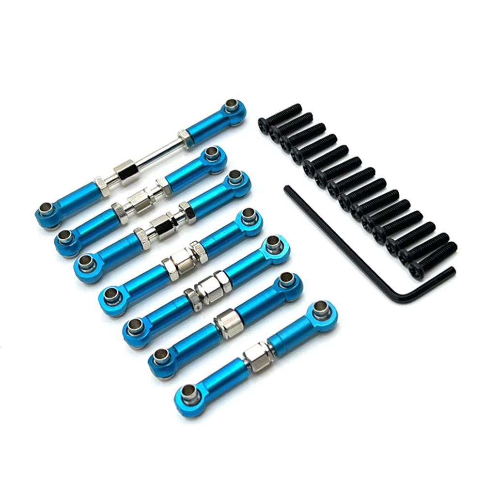 

Металлическая передняя и задняя тяга, сервопривод, набор тяжек для радиоуправляемой машинки 104072 1/10, аксессуары, синий цвет