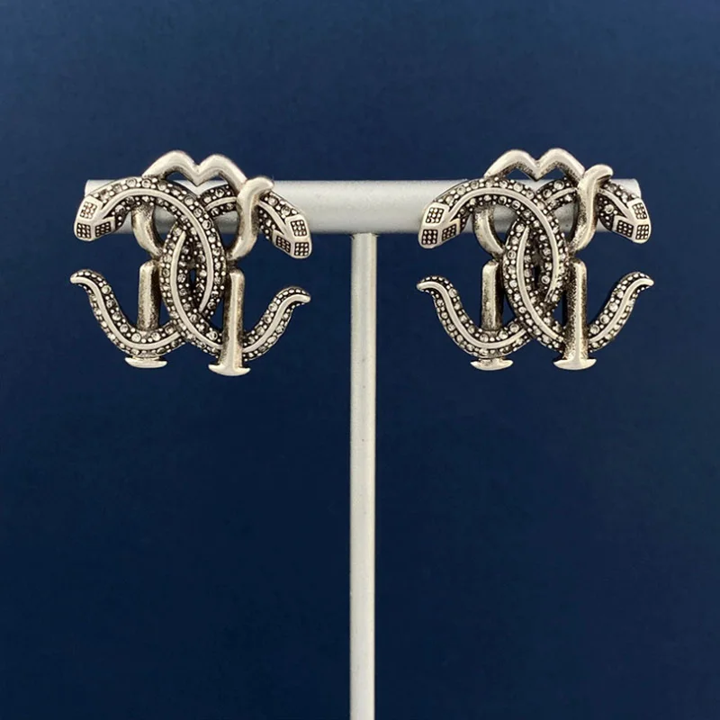 

Женские серьги в европейском и американском стиле из титановой стали с микро-инкрустацией из циркония AAA, роскошные серебряные серьги с двойной змеей