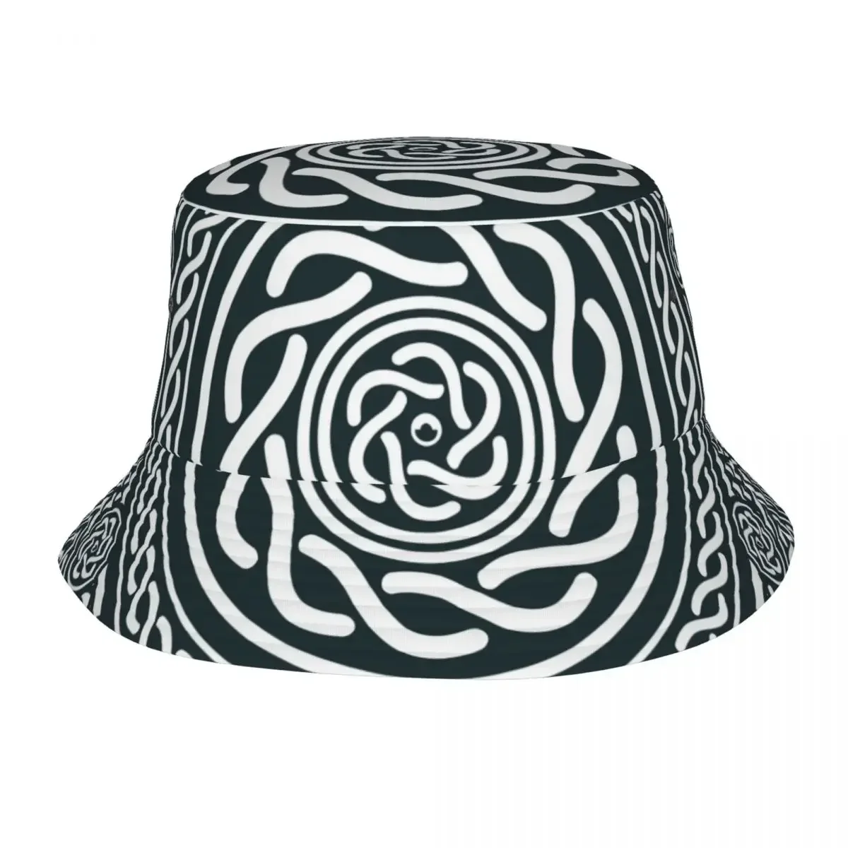 

Панама с абстрактной черно-белой кельтской мандалой для мужчин и женщин, модная шапка для отдыха на открытом воздухе, путешествий, летняя