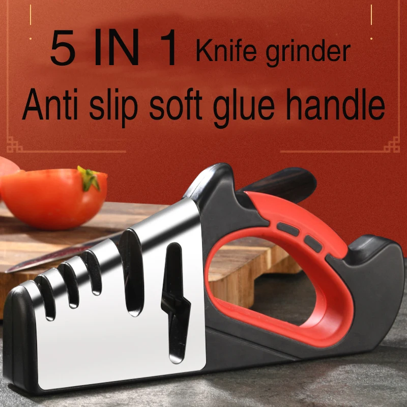 

4 IN 1 knife sharpener Scissors Sharpener kitchen gadgets daily sharpening gadgets Tungsten steel ceramics sharpening stone