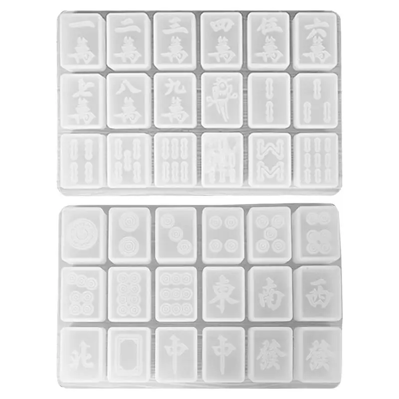 

Форма из эпоксидной смолы для китайского Маджонга, 2 шт., силиконовые формы для творчества, набор украшений для игры Маджонга