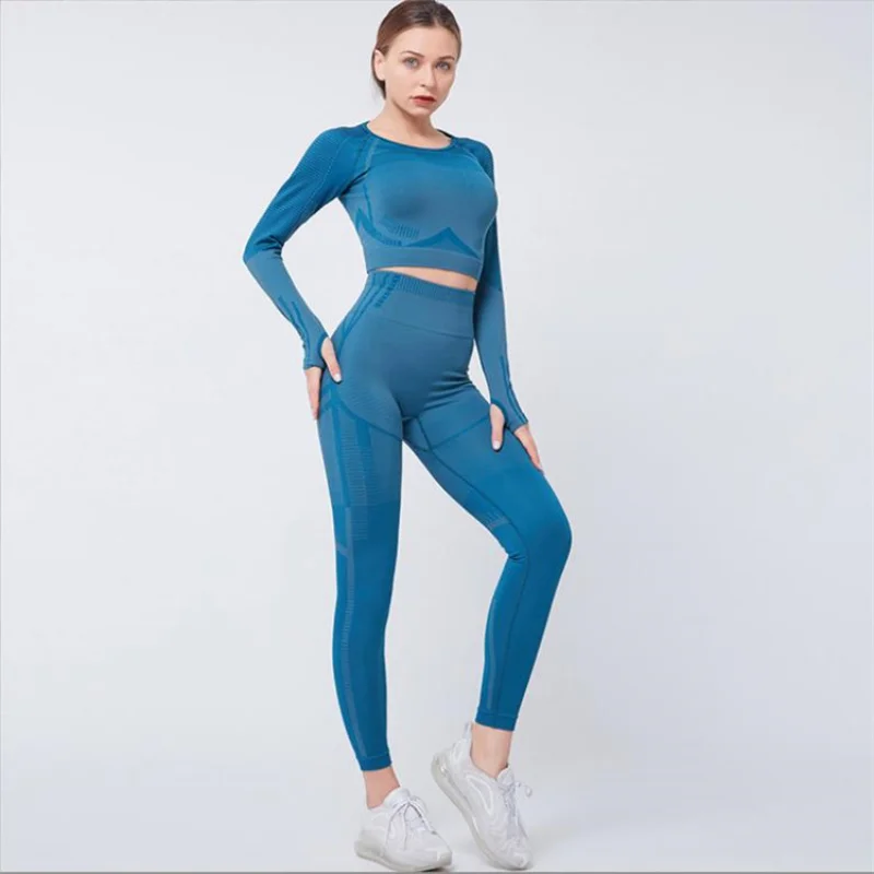 

RosEvans Solid Yoga Set Soft Seamless Leggings Women Tight Breathable Long Pant Hollow Out Yoga Top High Elastic Fitness Outfits