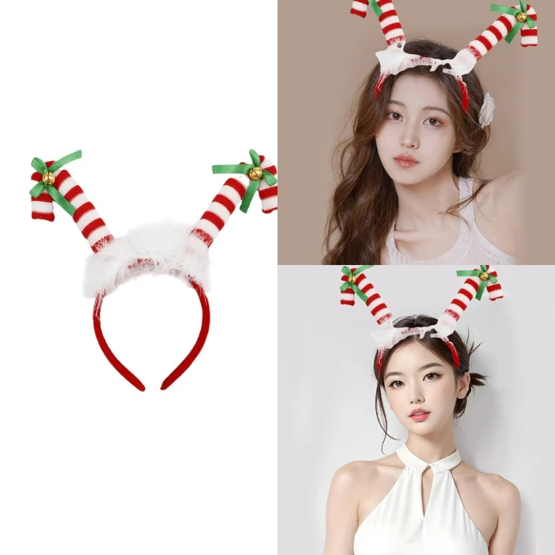 

Рождественское украшение, светодиодный обруч для волос в форме конфеты, светящаяся повязка на голову для вечеринки, сценический