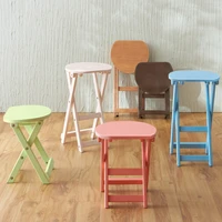 solid wood folding stool household space saving dining stool beech folding chair portable stool dining chair
