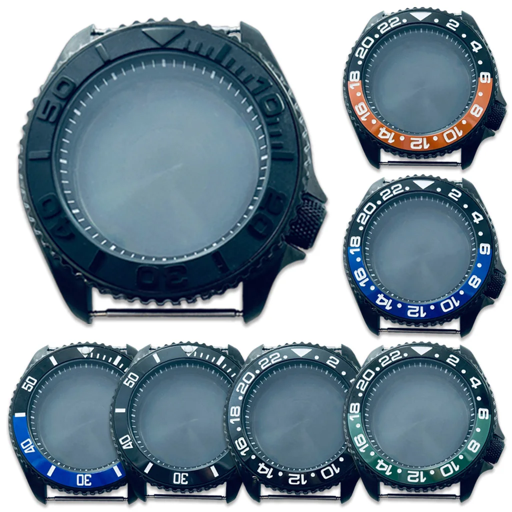 Высококачественные 42 мм черные NH34 NH35 NH36 NH38 NH70 NH72 зеркальные часы с черной синей