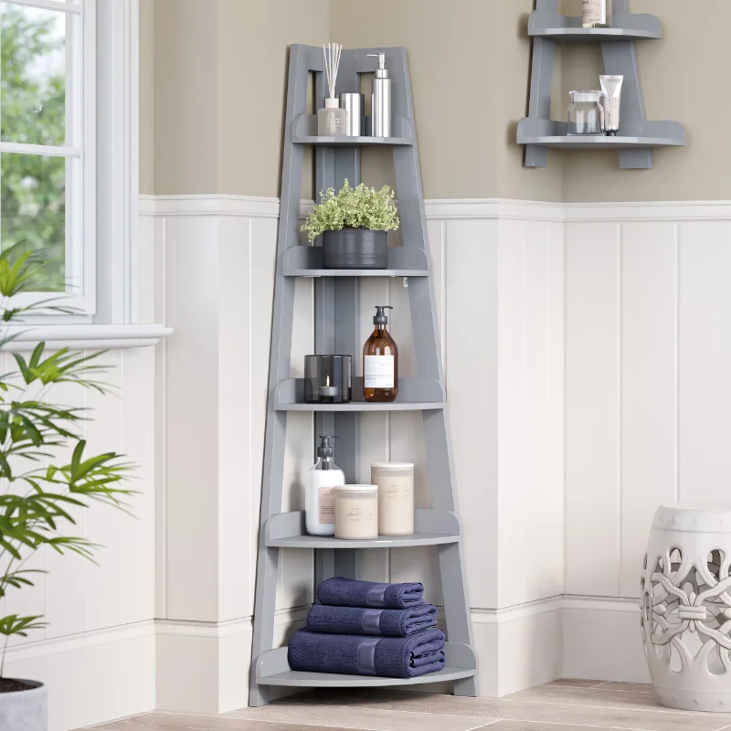 

,RiverRidge Amery Collection - 5-Tier Corner Floor Ladder Shelf