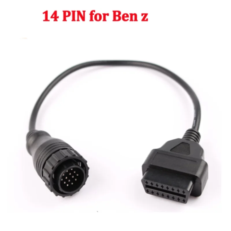 

High Quality For Mercedes FOR BENZ Sprinter 14pin To 16Pin car Diagnostic cable 14 Pin To OBDII OBD2 OBD II ODB 2 16 Pin Adapter