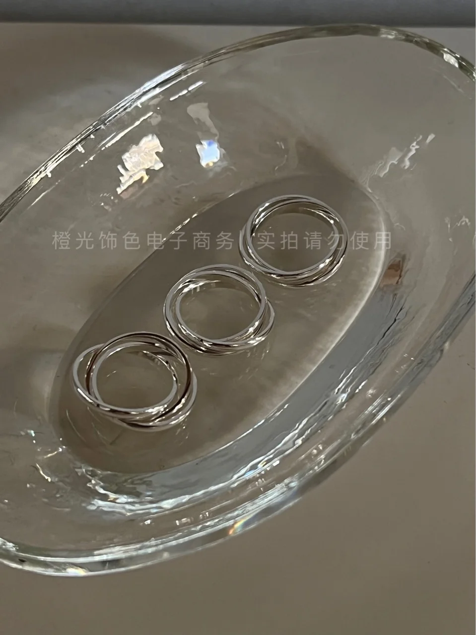 

244 Bathing No Picking Series Simple Classic Three Ring Texture Good Thick Silver Durable and Matching L14-3