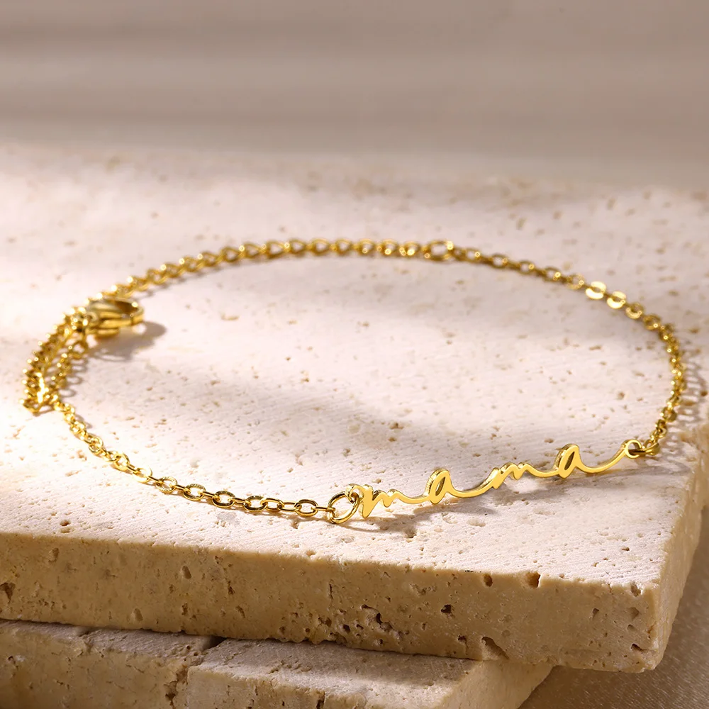 Модные Изящные браслеты для мам женщин браслет на запястье из нержавеющей стали