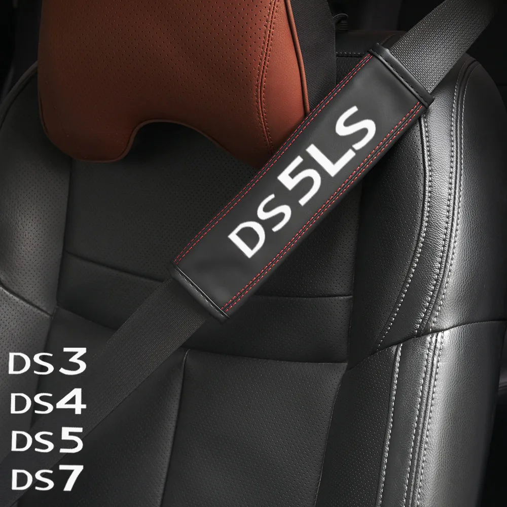 

1 pcs Car accessories Seat Belt PU Leather Safety Belt Shoulder Cover Protection Padding Pad for DS SPIRIT DS3 DS4 DS5 LS DS7