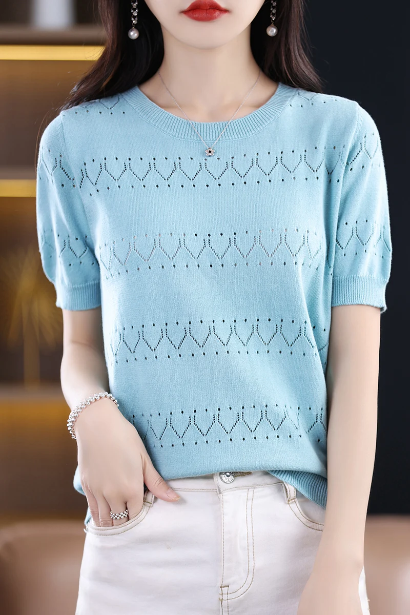 

Трикотажный свитер из 100% хлопка, женские топы, повседневные пальто, модные летние тонкие пальто, джемпер, Женский пуловер, футболки, блузка