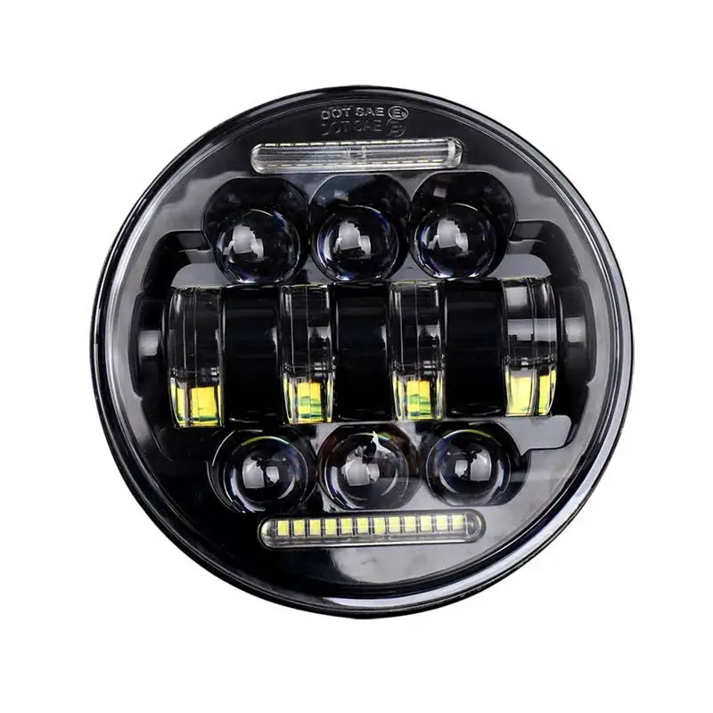 

5,75-дюймовая светодиодная мотоциклетная фара для Harley Davidson Angel Eyes Halo Ring, дальний ближний свет, проектор, фары DRL 66 Вт