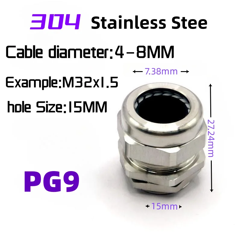 Водонепроницаемый кабельный ввод из нержавеющей стали IP68