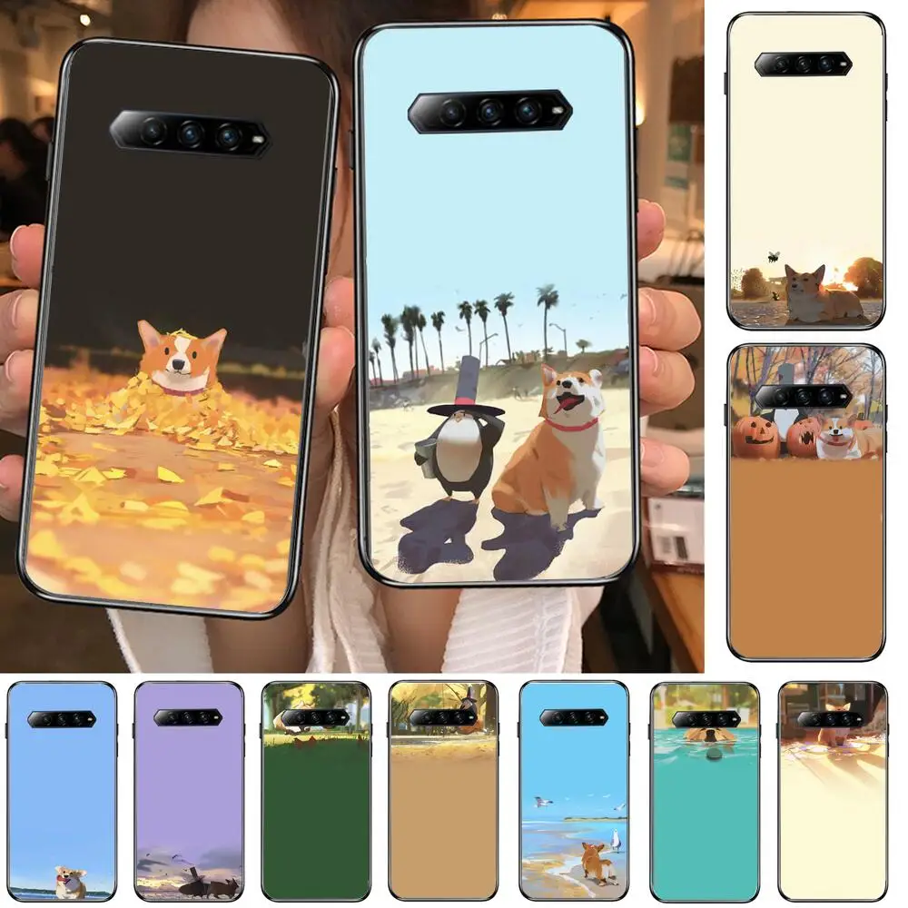

Cute Dog Illustration Phone Case for Xiaomi Redmi Black Shark 4 Pro 2 3 3s Cases Helo Black Cover Silicone Back Prett Mini Cover