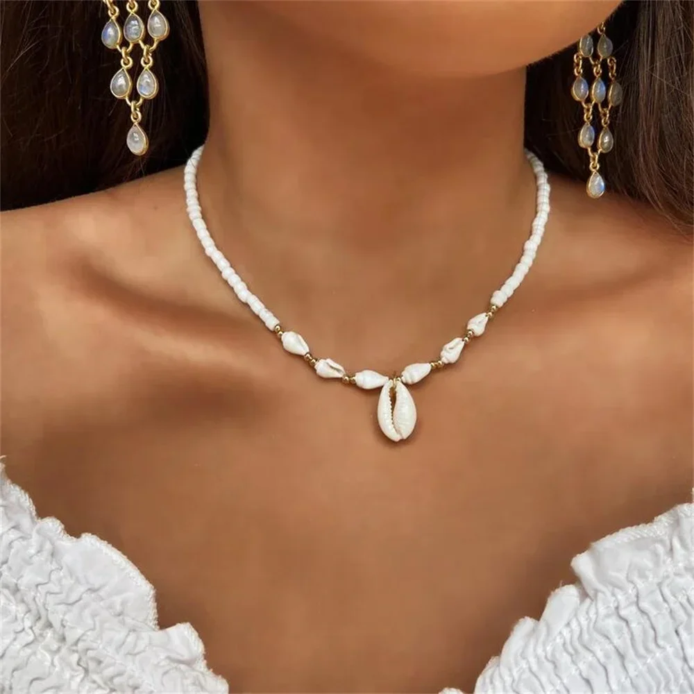 Женское винтажное ожерелье с подвеской в виде ракушки