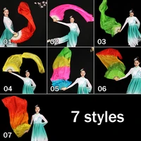 colorful silk belly dance veil fans bamboo ribs handmade dyed performance dancing foldable long fan home decor craft collection