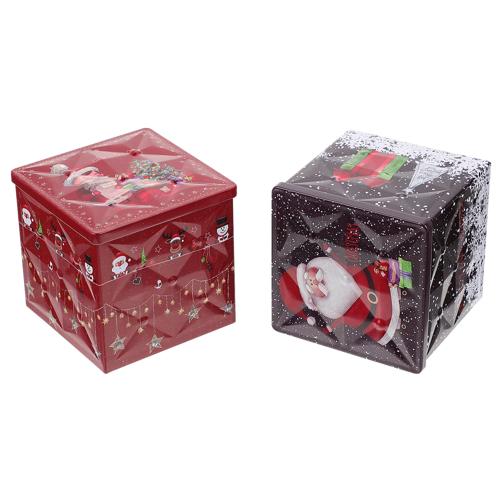 

Box Tin Tinplate Candy Christmas Jar Gift Boxes Cookie Holidaytreat Empty Canister Metalmini Tins Santa