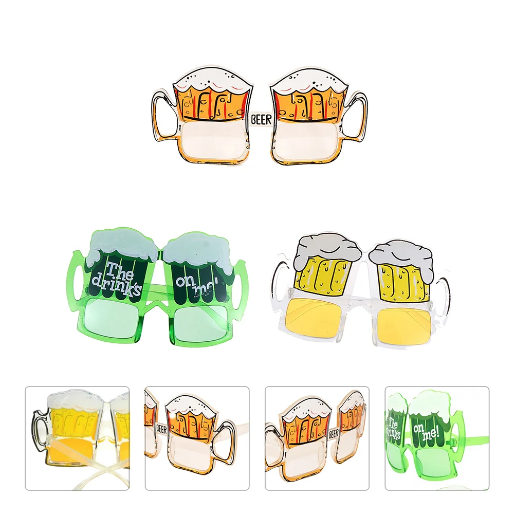 

2 Pcs Assorted Color Oktoberfest Glasses Beach Beer Party Celebration Props Plastic Photo Child