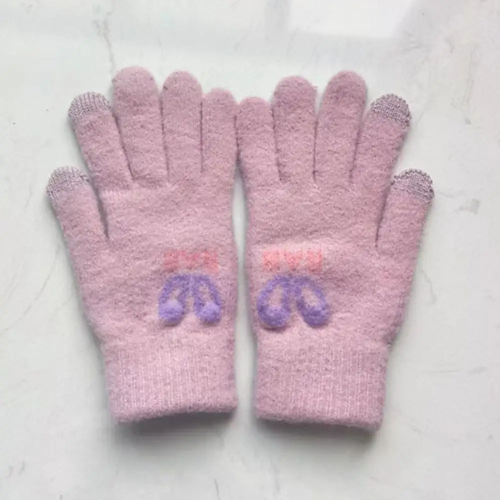 

2Pcs Functional Fleece Gloves Wide Application Fingers Warm Gloves Knitting Winter Touch Screen Fingers Warm Gloves Keep Warm
