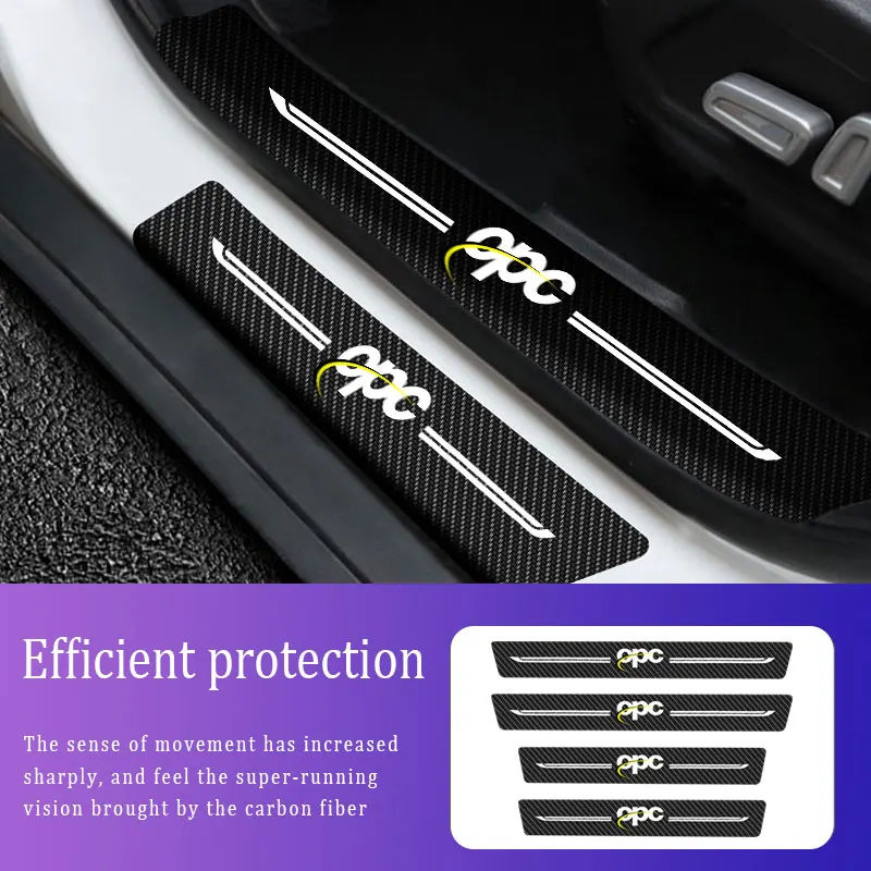 

4x Sill Protector Stickers Scuff Plate Carbon Fiber For Opel Opc Anti Scratch Stickers Car Door Thresh