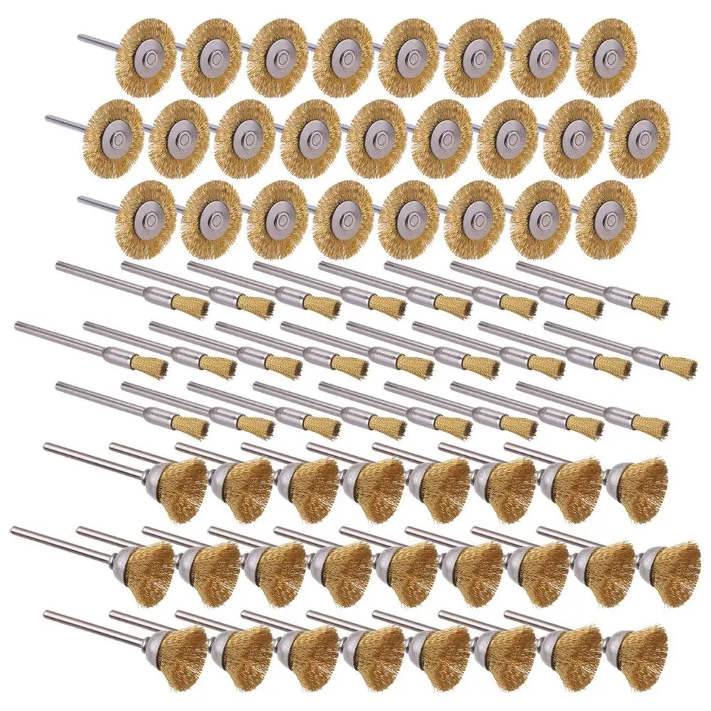 

75pcs Crimped Wire Wheel Cup Brush Stainless Steel brass Bowl shape Hole For Angle Grinder Metal removal rust paint