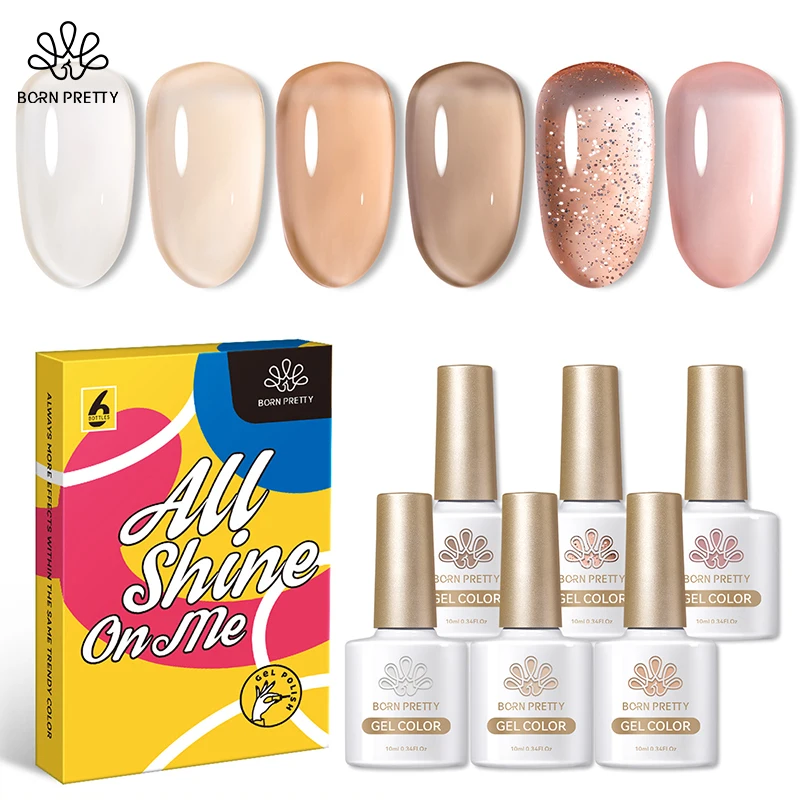 

BORN PRETTY 3/6Bottles Secret Graden Nude Nail Gel Polish Set 10ml Autumn Winter Semi-Permanant Varnish Soak Off UV Gel Nail Kit