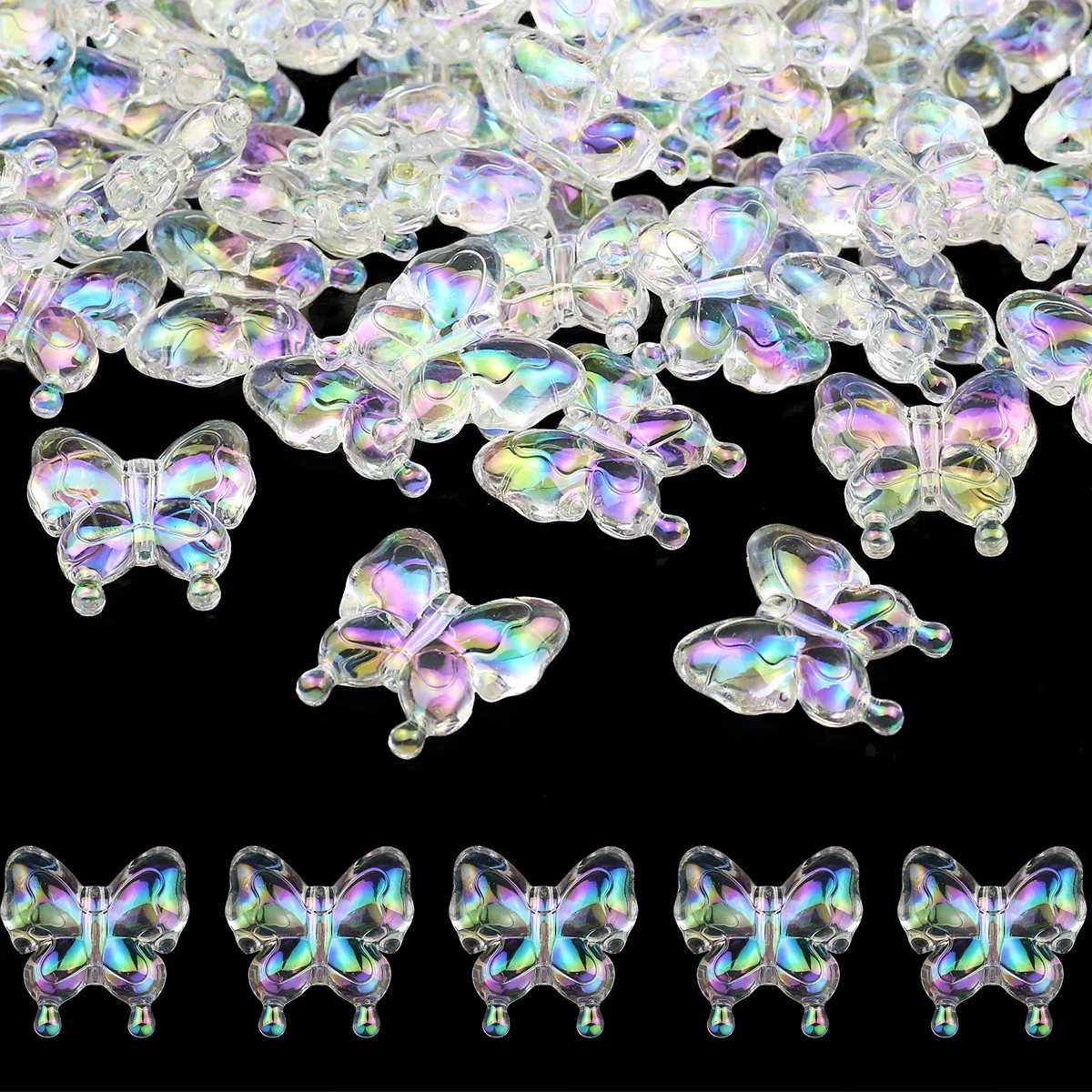 21x35MM Большая Бабочка Прозрачный УФ Акриловые Бусины Проставки Свободные Для DIY