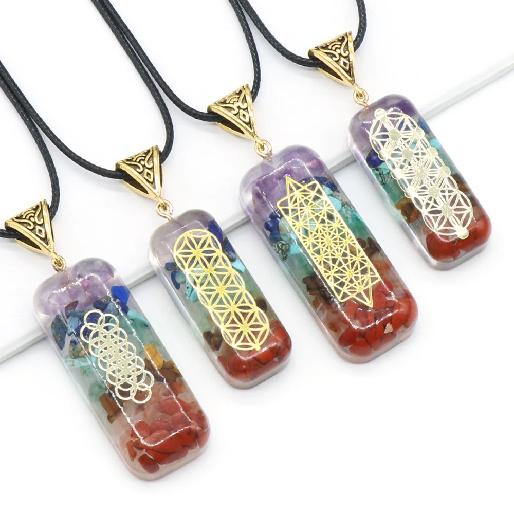 Ожерелье с подвеской в виде семь чакр, 20 х50 мм