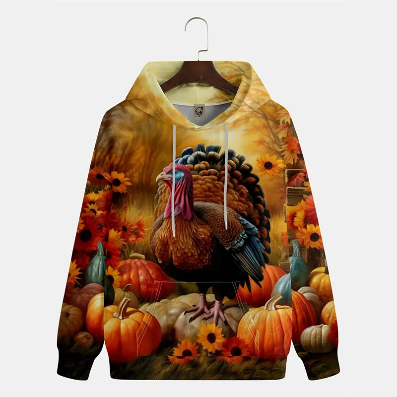 Толстовка с капюшоном на День Благодарения мужская праздничная одежда толстовки