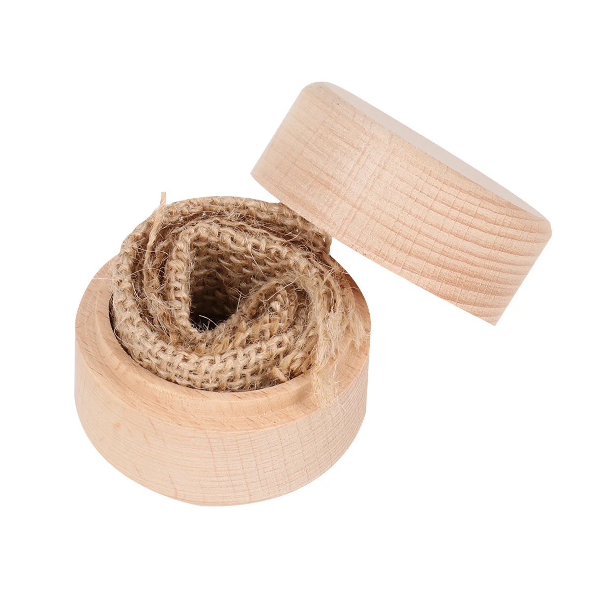 

1pc Wooden Round Vintage Ring Box Romantic Rustic Ring Box for Wedding Engagement Proposal