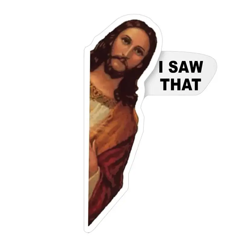 Фото 10 шт. забавные автомобильные наклейки с Иисусом я увидел виниловые водостойкие s