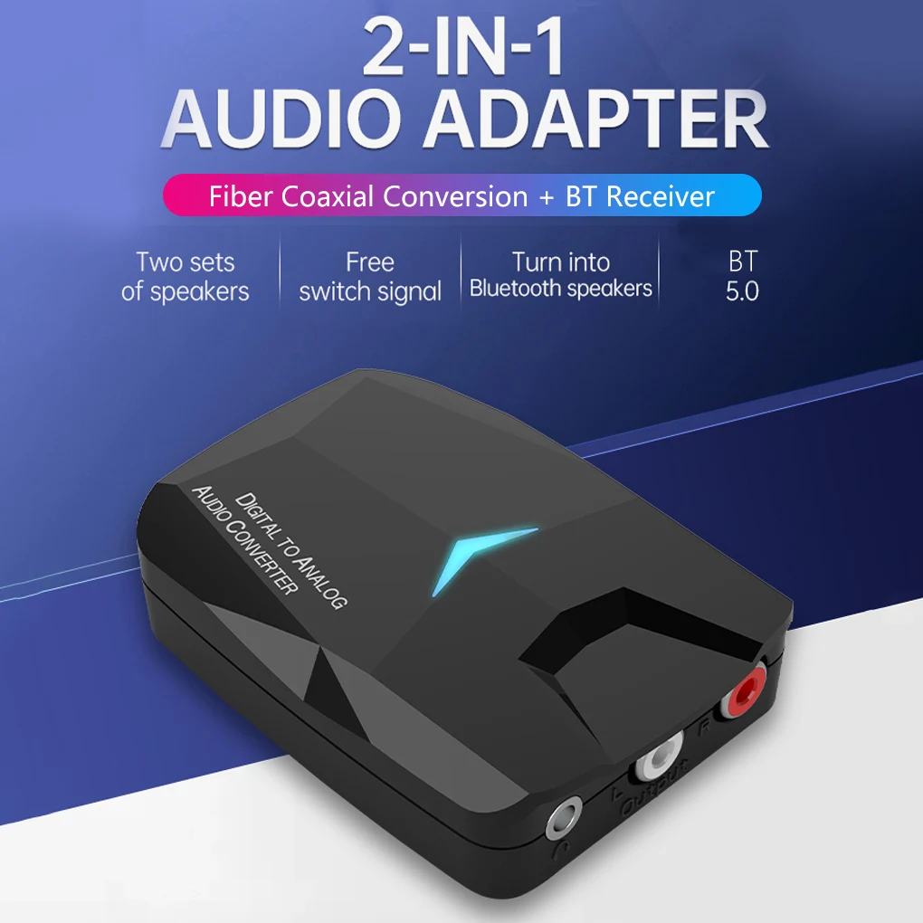 Adapter Bluetooth-compatible Audio Adaptor 3 5mm RCA Output Soundbar