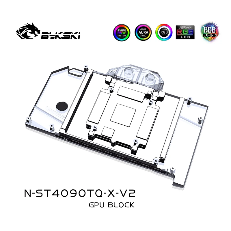 Фото Блок охлаждения Bykski для видеокарт ZOTAC RTX4090 Trinity OC/AMP Extreme AIRO/Manli RTX 4090 Gallardo, медный кулер с RGB-подсветкой. №5
