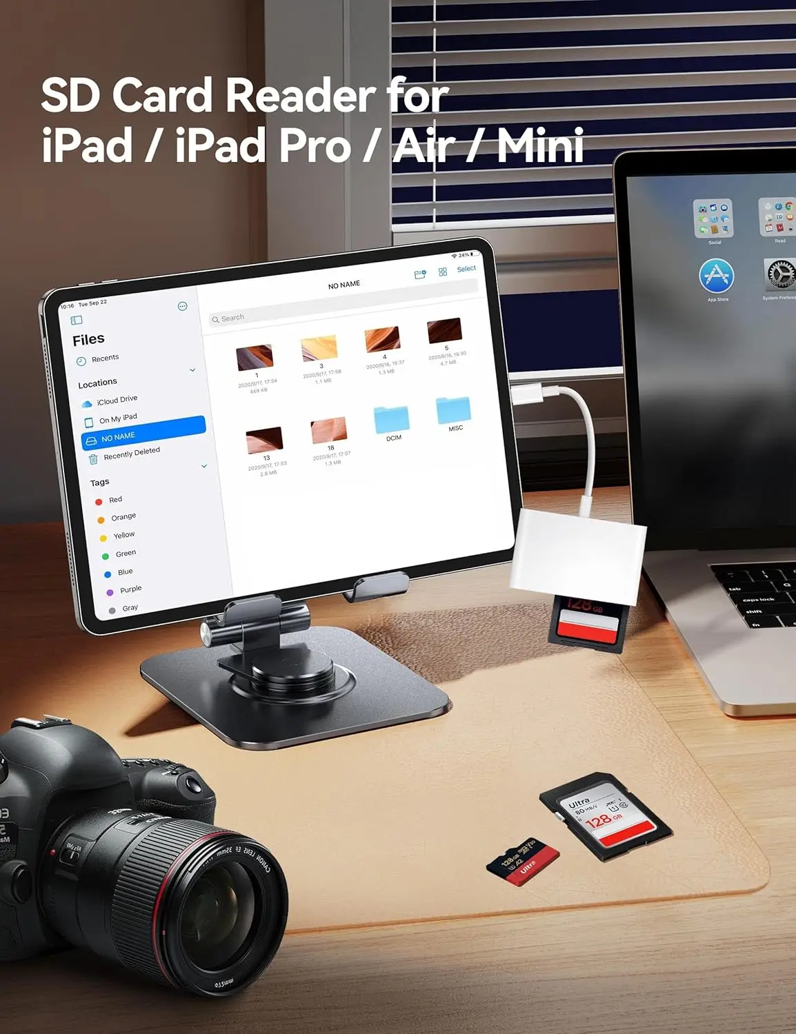 Фото Устройство чтения карт памяти USB C — SD, адаптер BnmxTek SD Card с 3 портами SD MicroSD USB, устройство чтения карт памяти USBC для iPhone 15 16, iPad, Mac №4