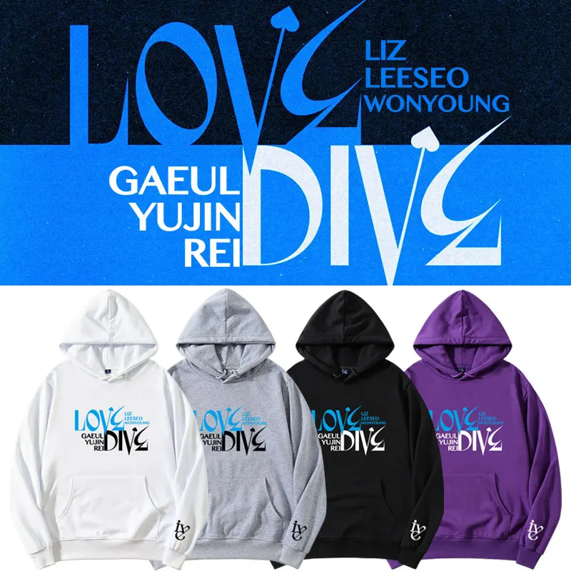 IVE Album Love DIVE Толстовка с капюшоном для мужчин и женщин Kpop Модный свитшот Осенний