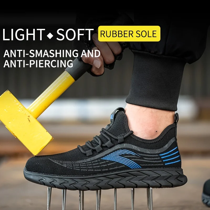 

1 Pair Work Safety Shoes Four Seasons Breathable Men Air Cushion Work Protective Shoes Sneakers Anti-Puncture safety shoes