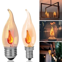 e27 e14 led flame candle light edison bulb ac 220v 3w retro vintage fire lighting led filament light home decorative lighting