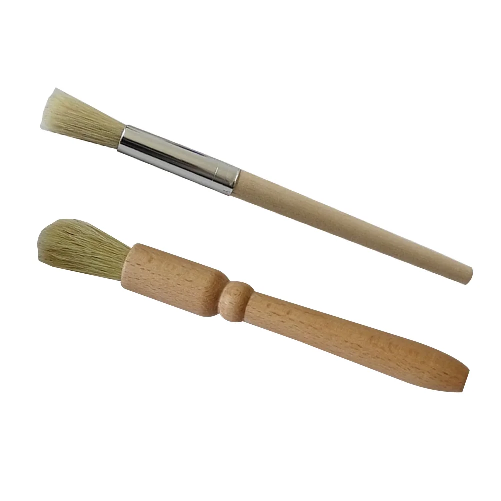 

2pcs Brush Round Handle Brush Cleaning Brush Espresso Machine Brush Grinder Brush for Kitchen Shop Bar