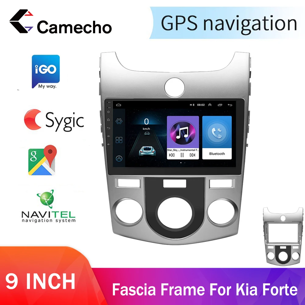 

Универсальный мультимедийный плеер Camecho 9 "на Android, 2Din, стерео, CD/DVD, Fascia, рамка, крепление для лица, комплект отделки для KIA Forte 2009-2012