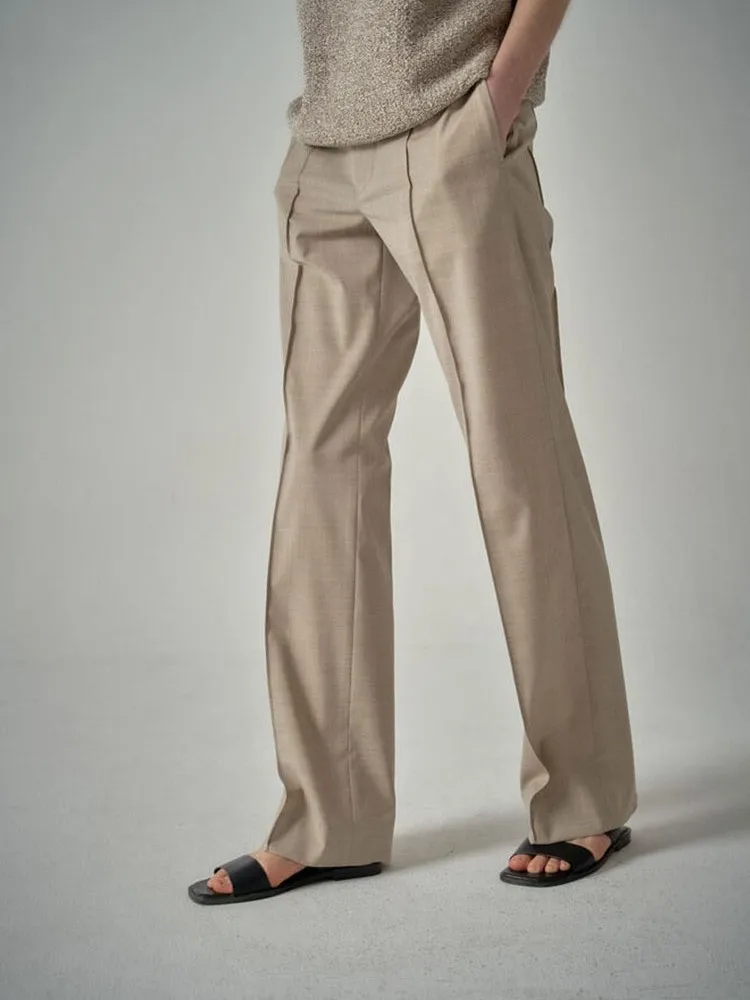 

2023 New Women Loose Straight Suit Pants Spring Summer Solid Color Female Wide Leg Pants Elegant Office Ladies Casual Trousers