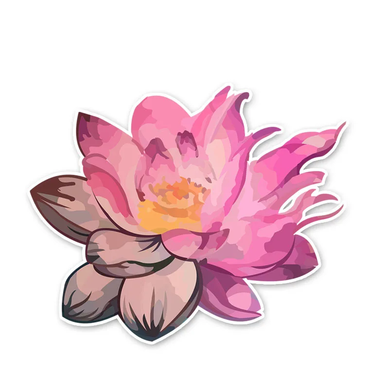 

Beautiful Plants Lotus Flowers Car Stickers Accessories Bumper 12.7*10.3CM