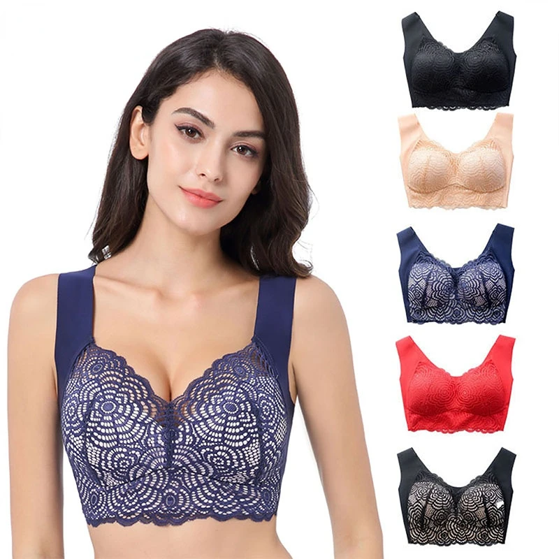 

Lace Bra for Women Vest Lingerie Thin Cup Brassiere Everyday Wear New Women Lace Bras Top Sexy Underwear Wireless Seamless Bra