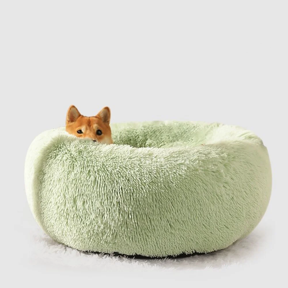 

Super Soft Donut Dog Bed Washable Long Plush Dogs Cats Kennel Deep Sleep House Round Cushion Mats Sofa Basket Pet Supplies