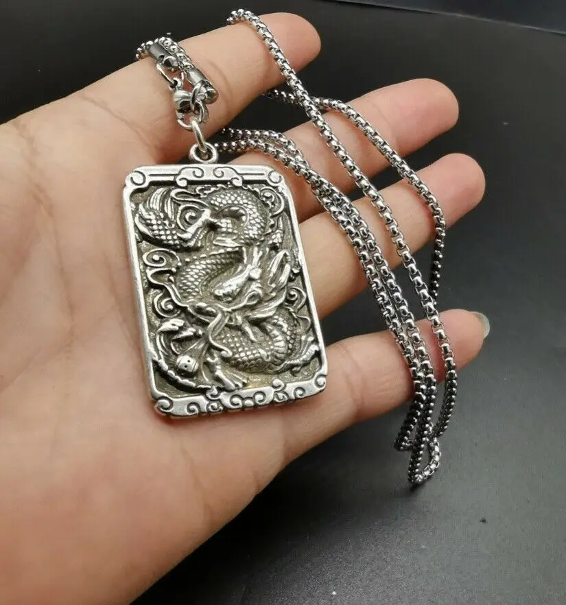 Изысканное ожерелье с подвеской в виде дракона ручной работы