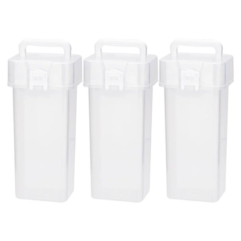 

3 Pcs Clear Pen Holder Case Holders Lids Desktop Fountain Marker Portable Practical Plastic Office Containers