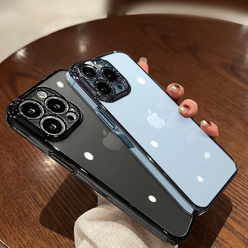 Роскошный высококачественный прозрачный чехол с покрытием для телефона iPhone 15 14
