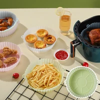 18cm air fryers oven baking tray fried pizza chicken basket mat airfryer silicone pot round replacemen grill pan accessories