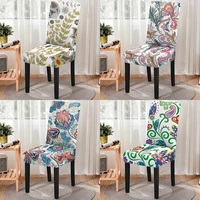 3d vintage floral print stretch chair cover high back dustproof home dining room decor chairs living room lounge chair bar stool
